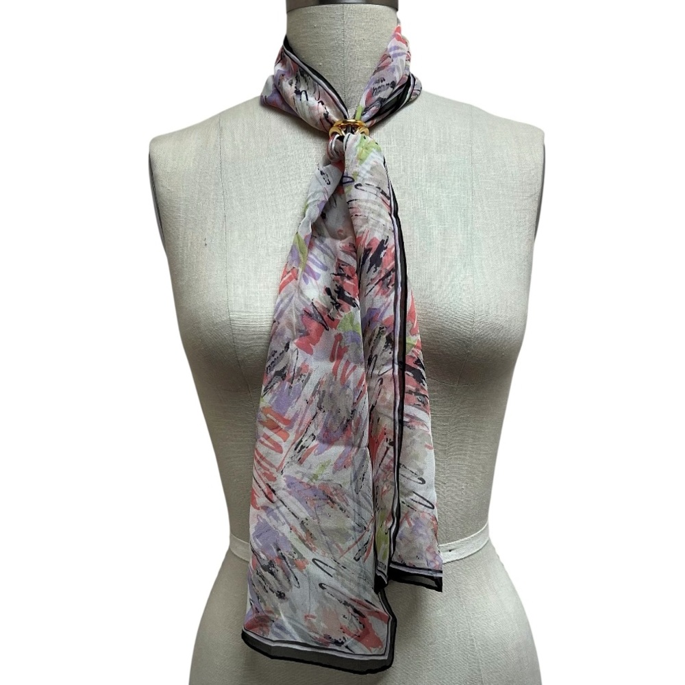 Pendleton 100% Silk Colorful Sheer Scarf - Picture 2 of 7